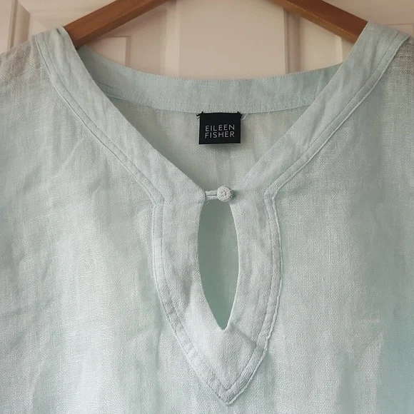 Eileen Fisher light blue linen tunic - Picture 2 of 9